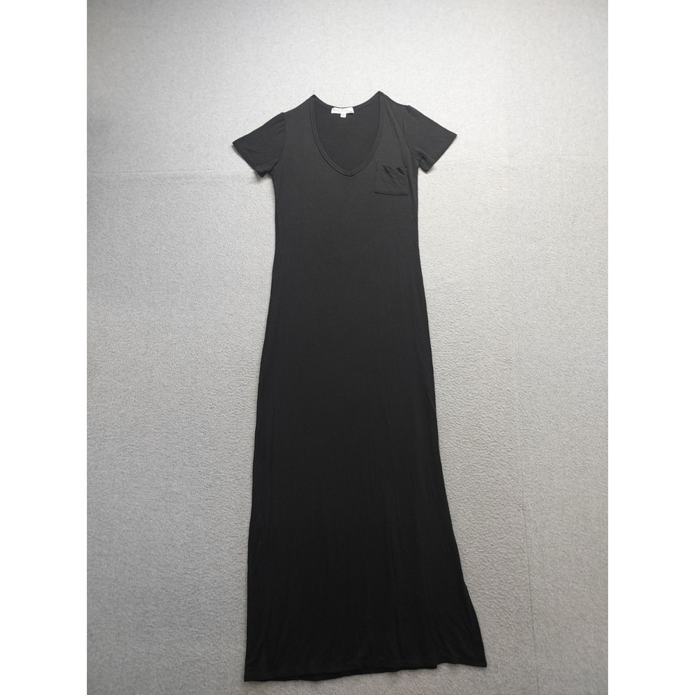 Velvet Torch Women Maxi Dress M Black V Neck Knit Bodycon Summer Casual Cocktail